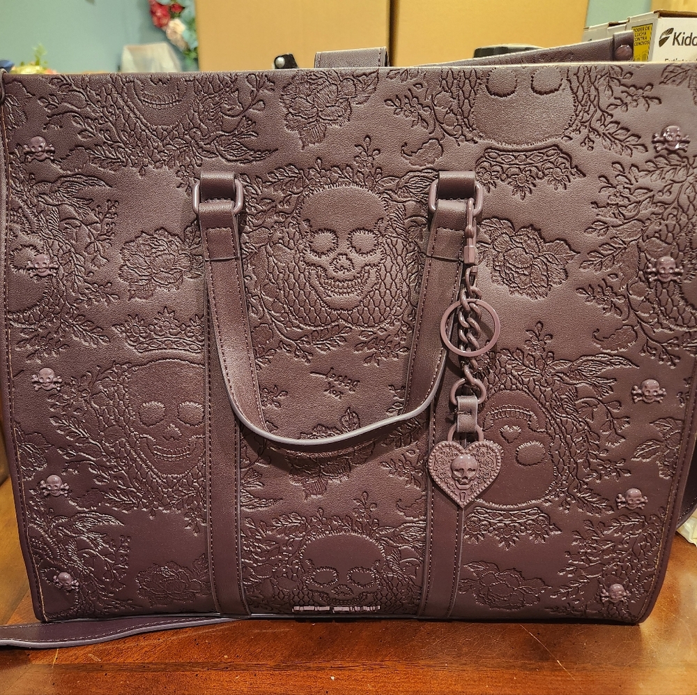 Dark purple Betsey johnson skull crossbody
